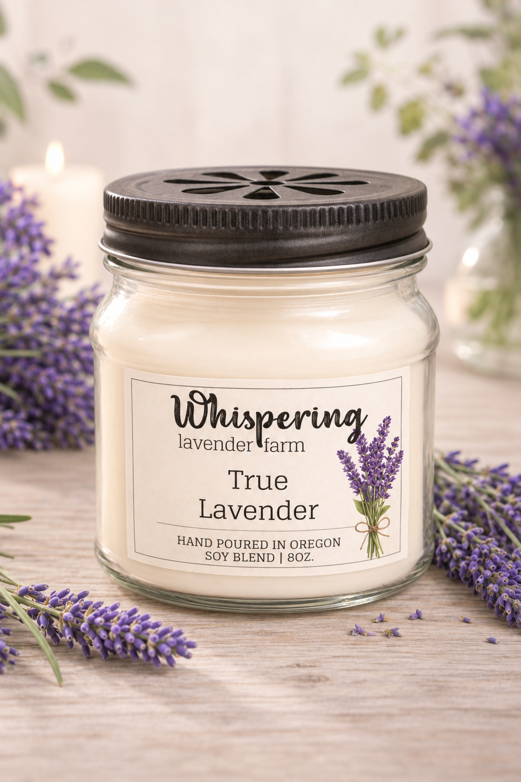 Mason Jar Candle 8oz: True Lavender
